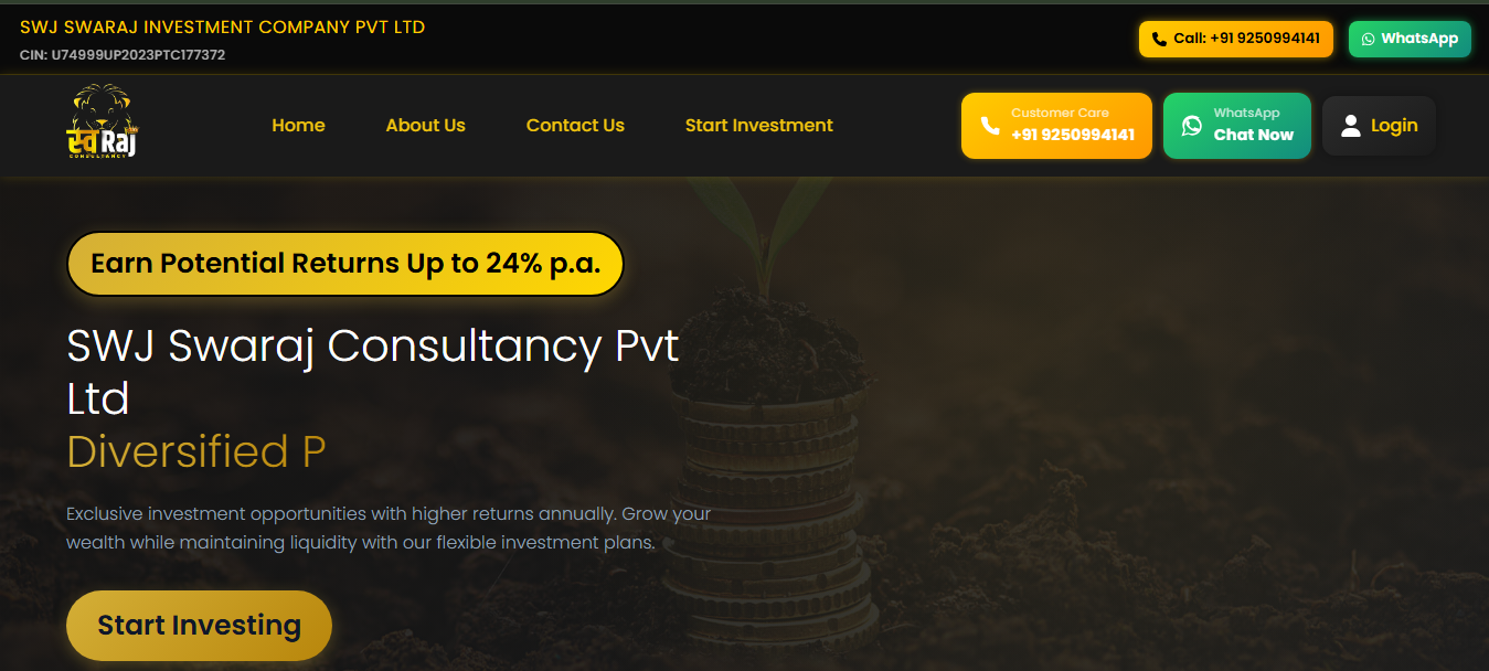 SWJ Swaraj Consultancy – Financial Services Web Platform